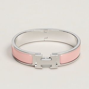 Hermes Clic Clac Pink & Silver Bracelet